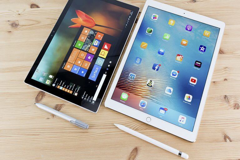 surface pro 2017 và ipad Pro 2017