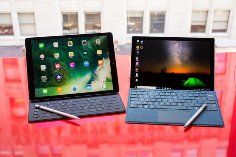 surface pro 2017 và ipad Pro 2017