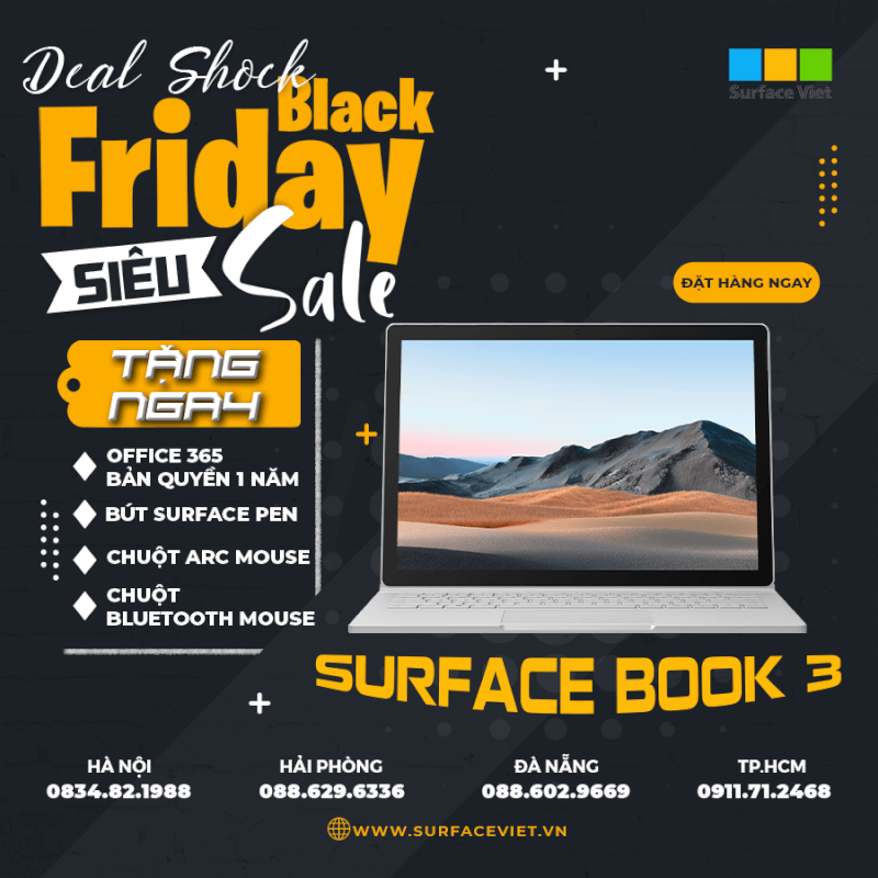 Bão sale” Black Friday 2020 - siêu khuyến mại lớn nhất năm tại Surface  Việt: Mua là có quà - Hệ thống bán lẻ Surface, phụ kiện Microsoft chính  hãng tại Việt Nam