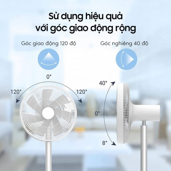 Quạt Tích Điện Thông Minh Xiaomi SmartMi Fan 2S điều khiển Remote và App