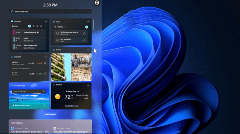 Witget windows 11 gây khó chịu cho người dùng
