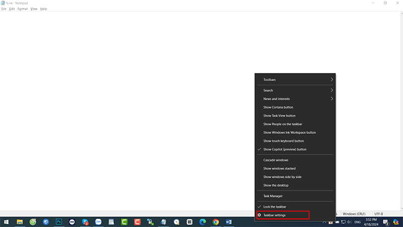 cách tắt thanh taskbar trên màn hình máy tính