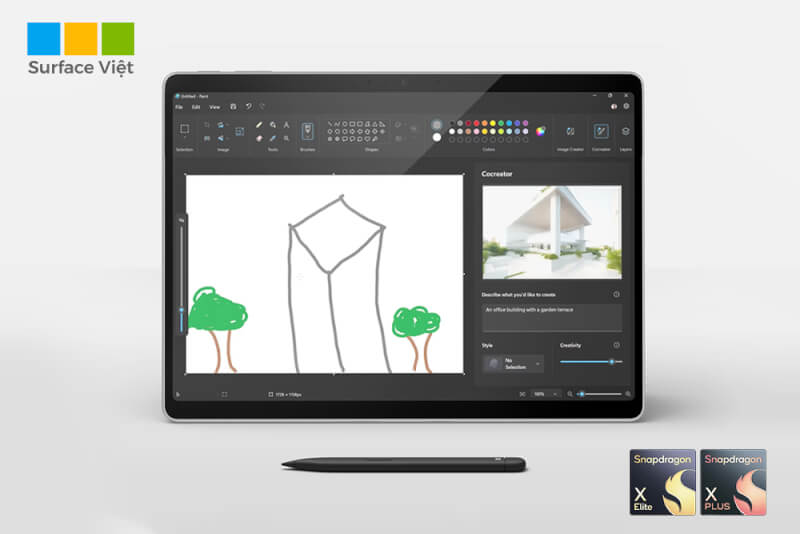 bút Surface Slim Pen hỗ trợ đồ họa trên Surface Pro 11