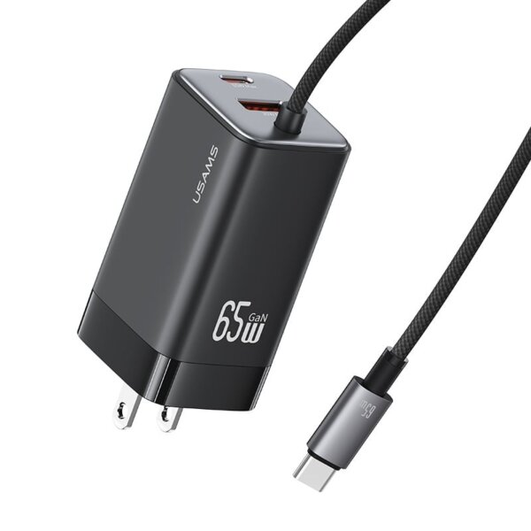 usams-cc273-65w-gan-acc-3-port-fast-charger-with-type-c-cable-us-black