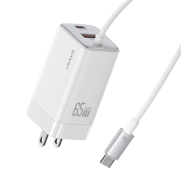usams-cc273-65w-gan-acc-3-port-fast-charger-with-type-c-cable-us-white