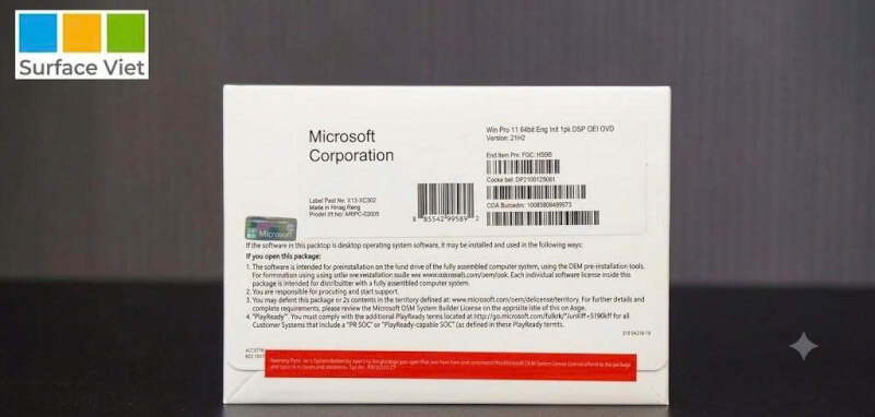 Phần mềm Microsoft Windows Pro 11 64Bit FQC-10528