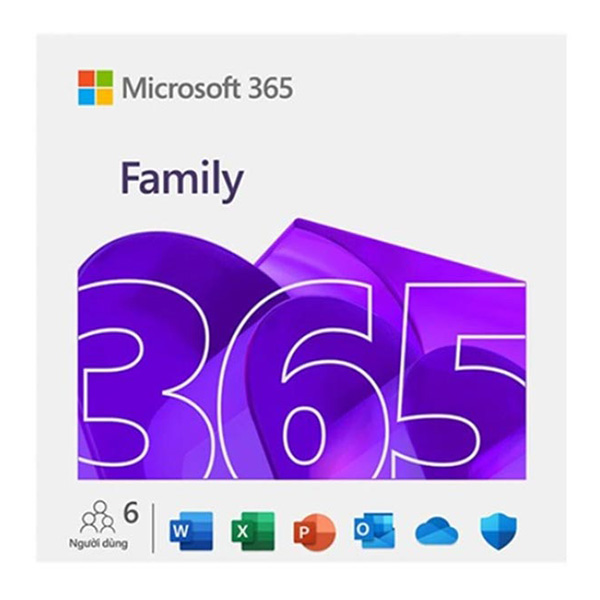 Phần mềm Office Microsoft 365 Family + AI Copilot (gói gia đình 12 tháng, 1TB OneDrive/5 thiết bị/người, Tối đa 6 người)